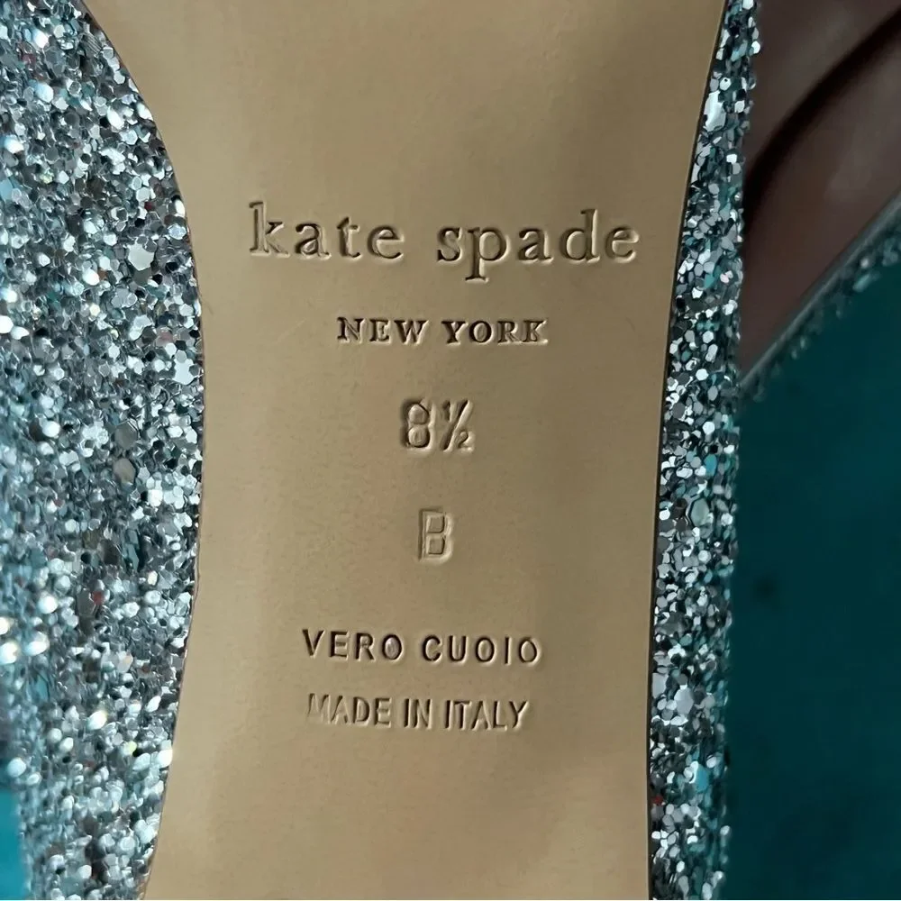 Kate Spade Silver Glitter‎ Pumps Karolina High-Heel